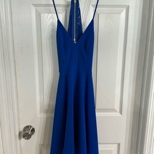 Royal blue summer dress with lace racerback